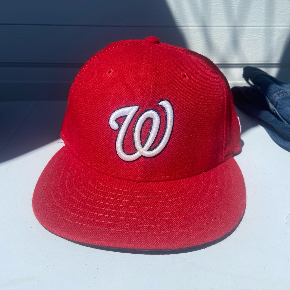 Men's Washington Nationals New Era Red Fitted Hat